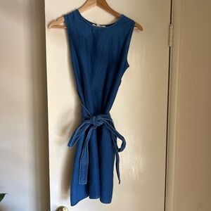 Caron Callahan Denim Wrap Dress